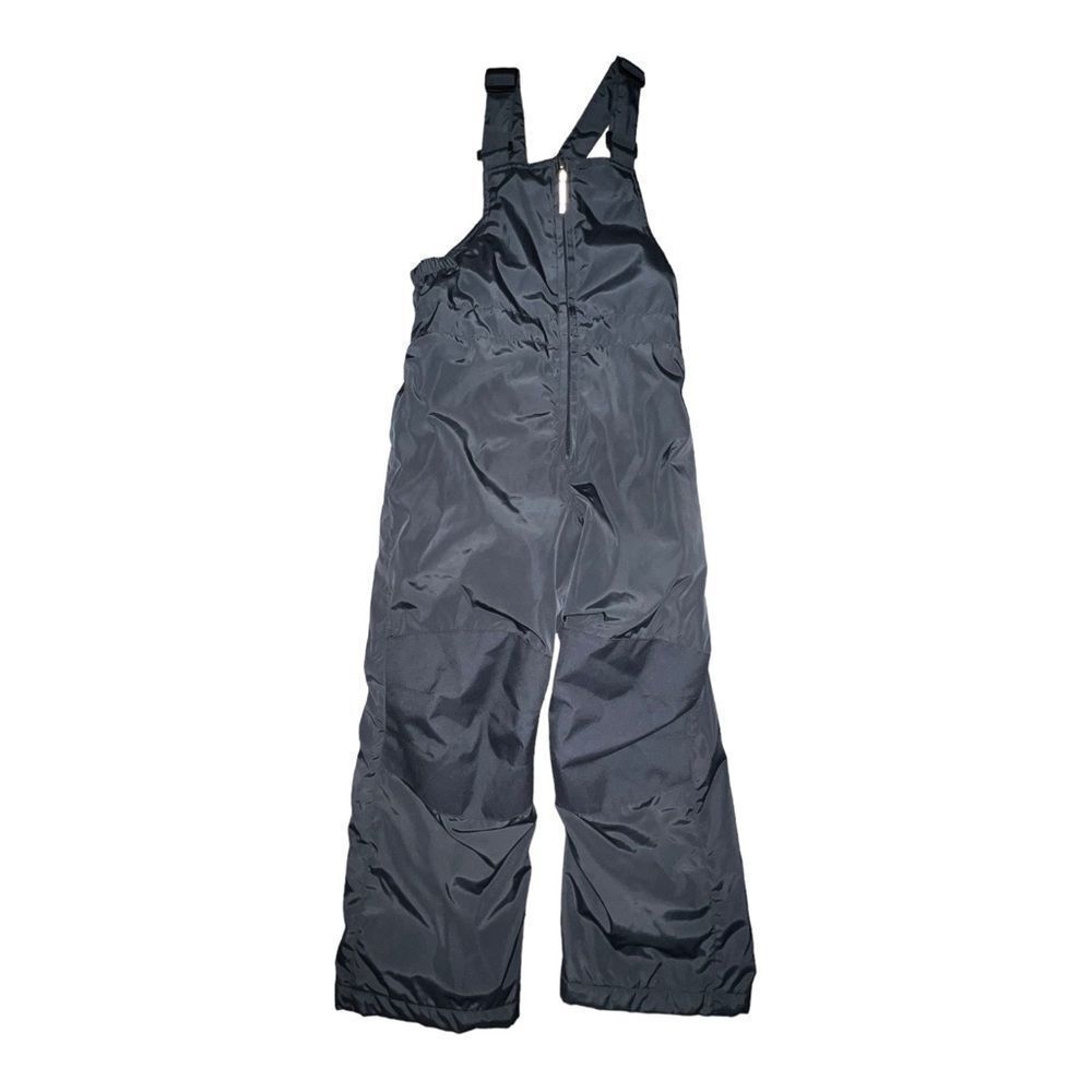 Land's End Cadet Gray Boys Squall Waterproof Snow Bibs Adjustable Size 6 EUC